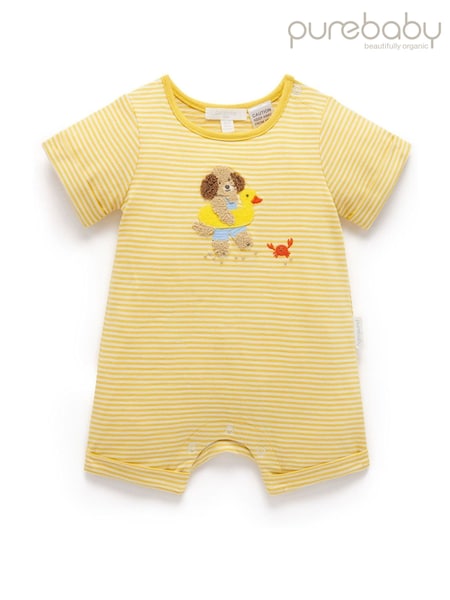 Purebaby Striped Short 100% Cotton Romper (H19366) | 186 LEI