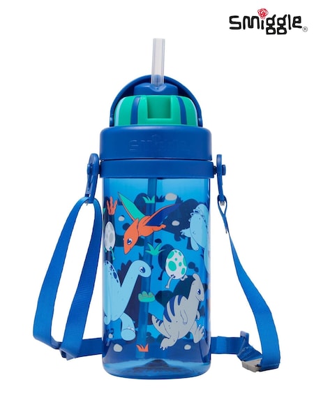 Smiggle Blue Out and About Teeny Tiny Drink Bottle With Strap 400Ml (H19425) | $14