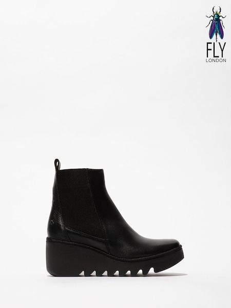 Preto - Fly London Wedge Boots (H19429) | R$ 1.285