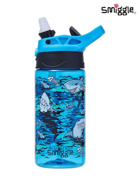 Smiggle Blue Curious Junior Flip Plastic Drink Bottle 430Ml (H19430) | ₪55