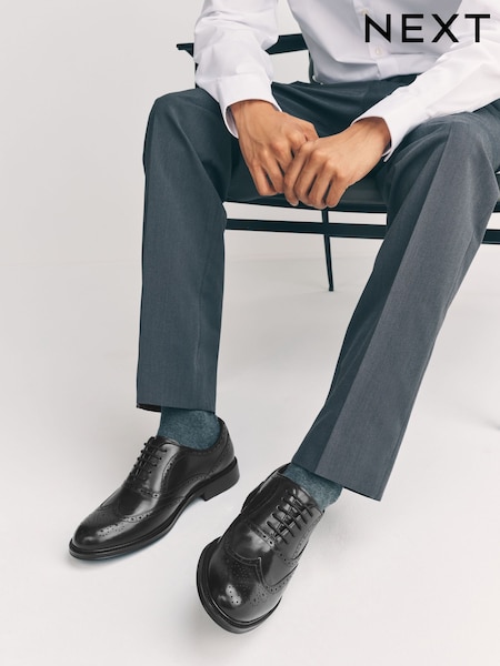 Black Oxford Wingcap Shoes (H19436) | AED284