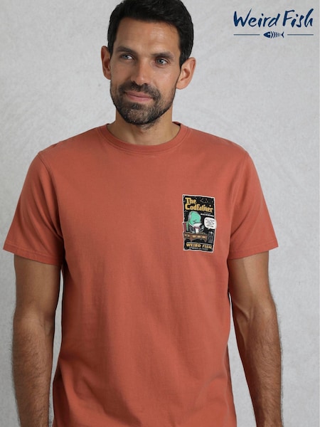 Weird Fish Red Codfather Heritage Wash Artist 100% Cotton T-Shirt (H19499) | AED163