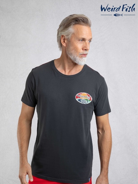 Weird Fish Navy Land and Sea Back Print Graphic 100% Cotton T-Shirt (H19513) | €40