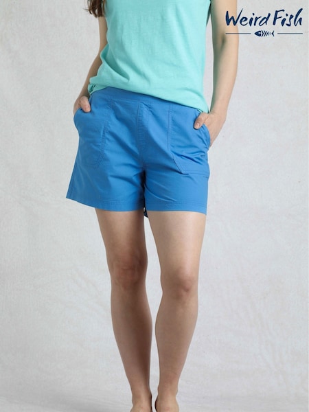 Weird Fish Blue Deeley Ripstop 100% Cotton Shorts (H19523) | €50