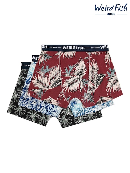 Weird Fish Black Ashridge Boxer Shorts 3 Pack (H19528) | ₪141