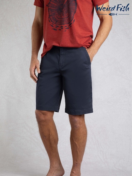 Weird Fish Blue Rayburn Flat Front Shorts (H19534) | €60