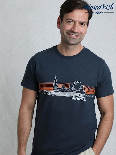 Weird Fish Blue Nautical Sky Graphic T-Shirt (H19543) | €37