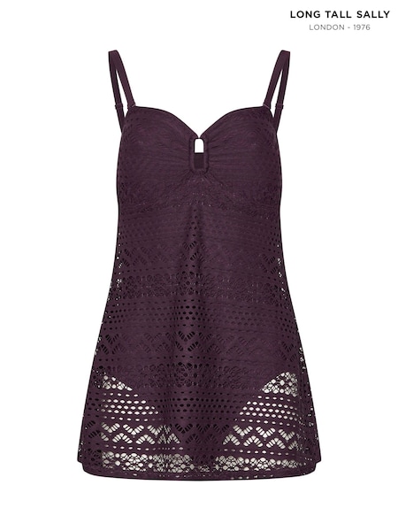 Long Tall Sally Purple Crochet Skirted Swimsuit (H19574) | ₪236