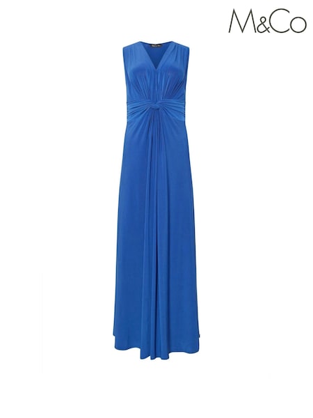 M&Co Blue Twist Front Sleeveless Maxi Dress (H19578) | €60