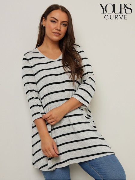Yours Curve Stripe Soft Touch Top (H19579) | 38 €