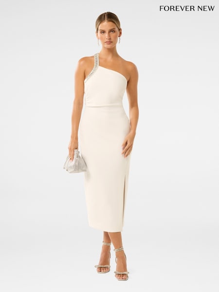 Forever New Irene Petite Embellished Asymmetrical Bodycon Dress (H19583) | €146