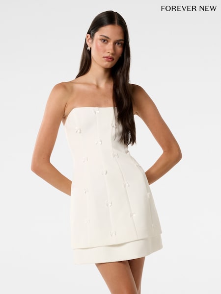 Forever New Aurelie Strapless Bow Mini Dress (H19589) | €146