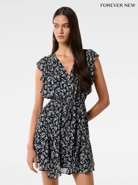 Forever New Maxine Flutter Sleeves Mini Dress (H19590) | 745 LEI