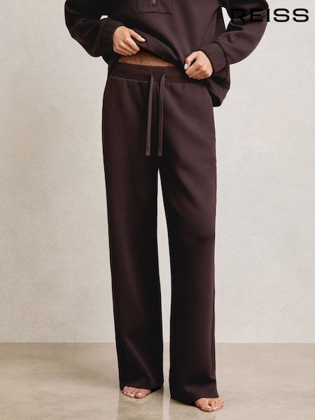 Reiss Plum Laney Wide-Leg Interlock Drawstring Joggers (H19601) | €195