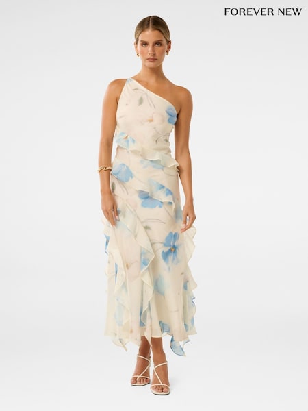 Forever New White Petite Belle Petite One Shoulder Gown (H19605) | €170