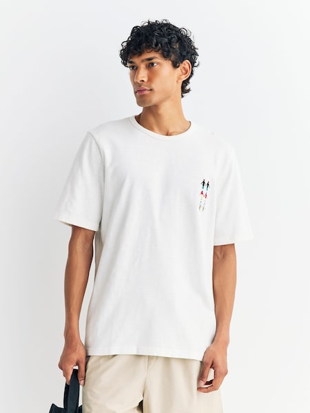 Folk Natural People Embroidery T-Shirt (H19818) | AED437
