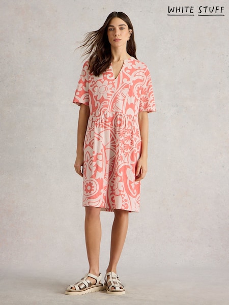 White Stuff Red Thea 100% Cotton Jersey Dress (H19962) | €69