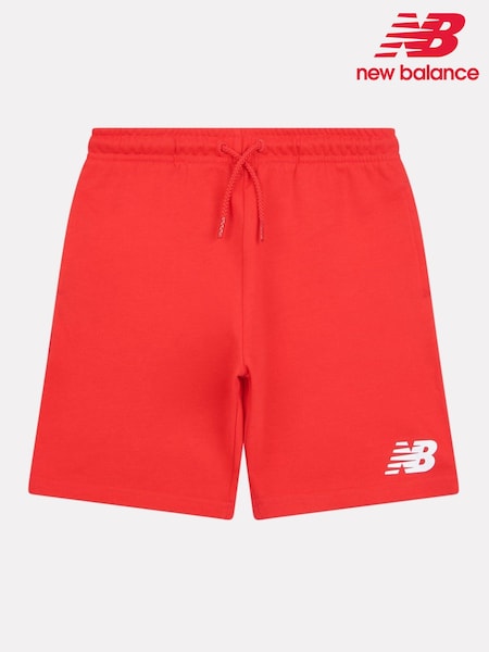 New Balance Burgundy Red Kids French Terry Stacked Logo 100% Cotton Shorts (H19978) | R$ 295 - R$ 355