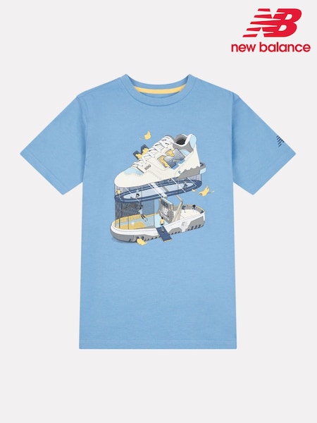 New Balance Blue Kids Fitness Centre Illustrated Graphic 100% Cotton T-Shirt (H19987) | R$ 245 - R$ 295