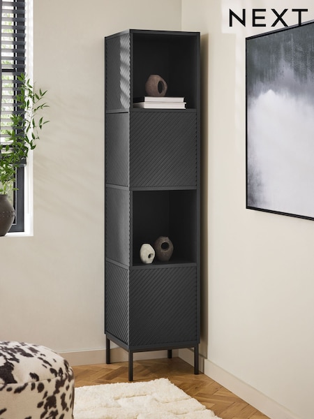 Black Marlow Oak Effect Corner Bookcase (H20014) | €365