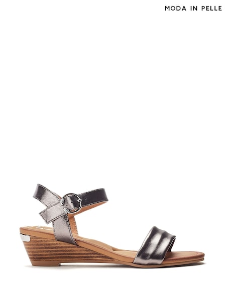 Moda in Pelle Mayapple Heel Clip Wedges Strappy Leather Sandals (H20042) | ₪397