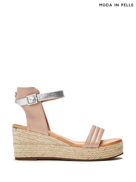 Moda in Pelle Kolanthia Padded Leather Vamp Espadrile Wedges (H20047) | €113