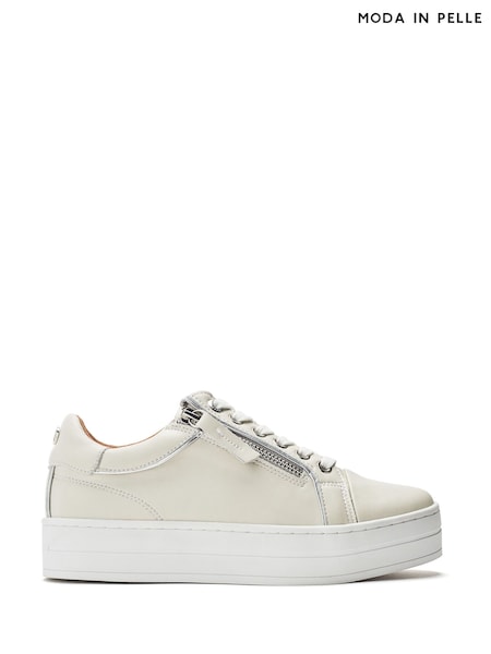 Moda in Pelle Barlli Contrast Topline Leather Trainers (H20069) | ₪397