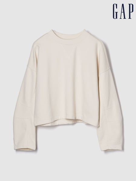 Gap Beige Heavyweight French Terry Barrel-Sleeve Sweatshirt (H20087) | €46
