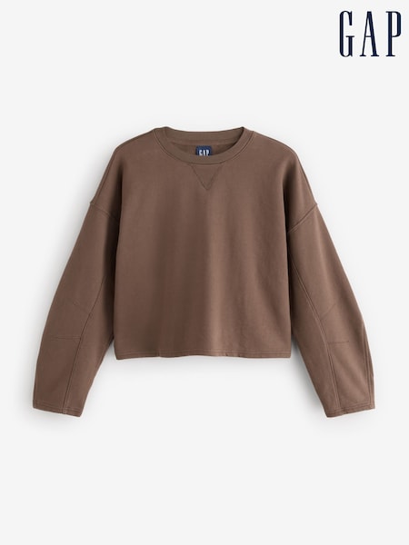 Gap Brown Heavyweight French Terry Barrel-Sleeve Sweatshirt (H20095) | €46