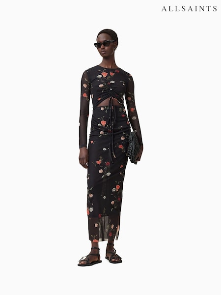AllSaints Black Kathy Mesh Dress (H20172) | €203