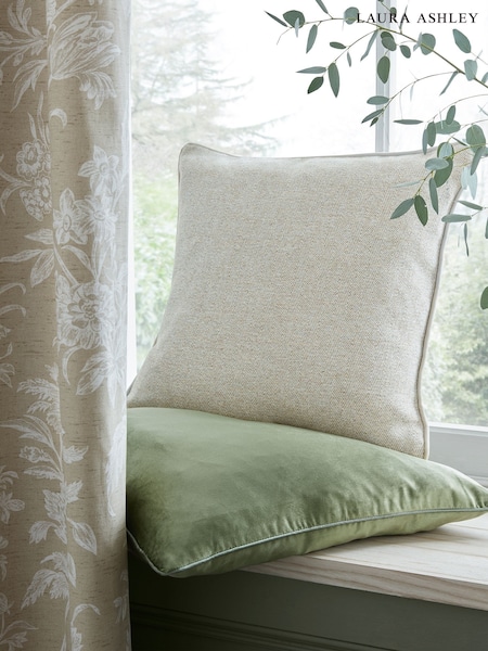 Laura Ashley Truffle Natural Milbourne Herringbone Cushion (H20209) | 198 QAR