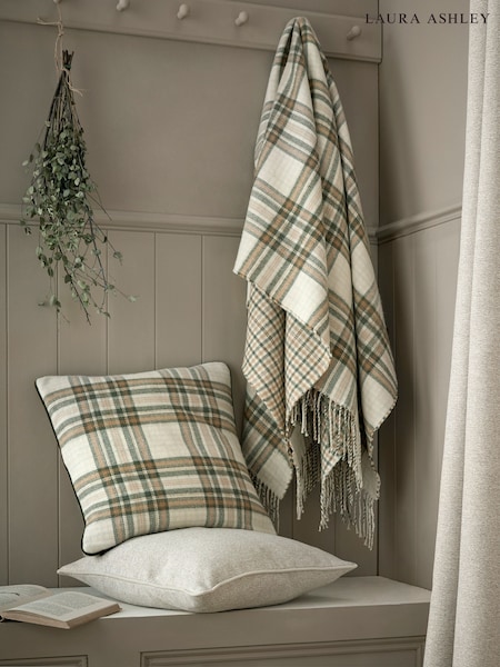 Laura Ashley Olive Padbury Check Cushion (H20210) | 198 QAR