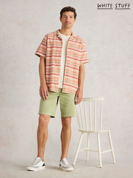 White Stuff Red Horizontal Short Sleeve Stripe 100% Organic Cotton Shirt (H20305) | €64