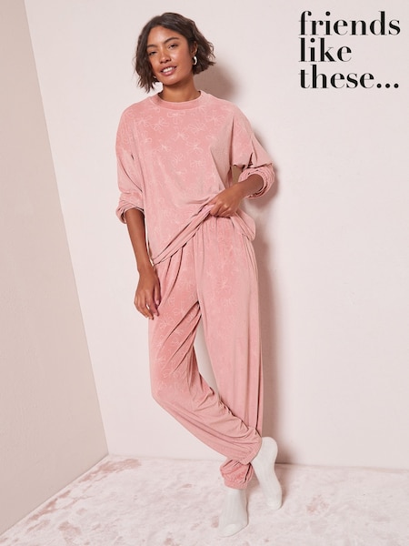 Friends Like These Pink Bow Embossed Nightwear Top (H20307) | €33