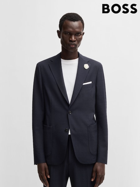 BOSS Blue Hanry Slim-Fit Tailored Suit Jacket (H20323) | AED2,265