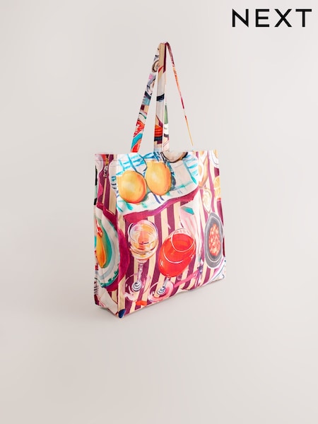 Stripe Restaurant Table 100% Cotton Shopper Bag (H20419) | R$ 85