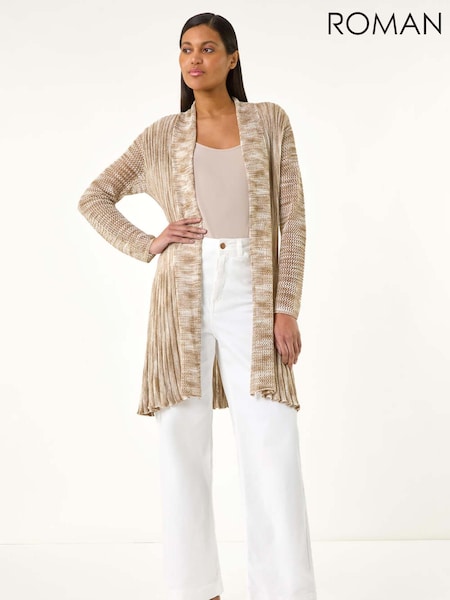 Naravni - Roman Pointelle Longline Cardigan (H20504) | € 59