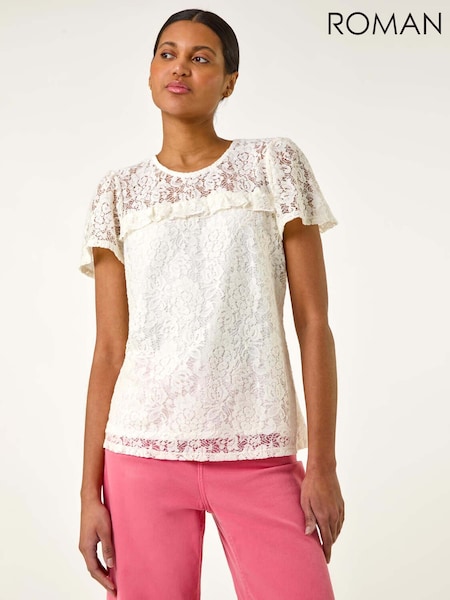 Roman Lace Frill Top (H20535) | 57 €