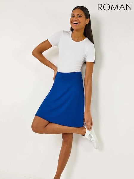 כחול עז - Roman Pull On Stretch Skater Skirt (H20548) | ‏201‏₪