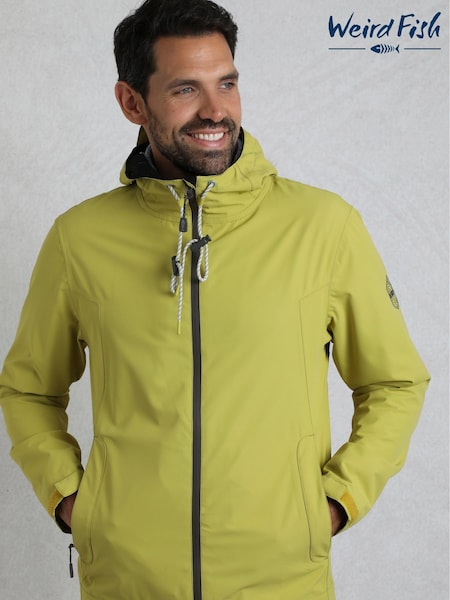 Weird Fish Green Prescott Waterproof Packable Jacket (H20613) | AED408