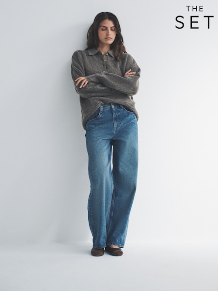 The Set Brown Marl/Oatmeal 2 Pack Knitted Collar Jumpers With Wool (H20636) | R$ 335