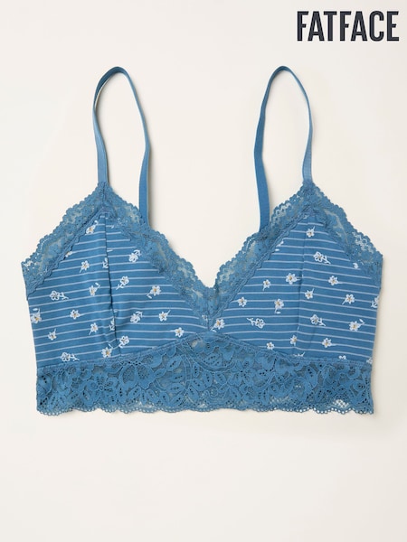 FatFace Blue Stripe Floral Bralette (H20647) | AED105
