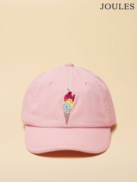 Joules Kids' Daley Pink Icecream Baseball Cap (H20656) | OMR8