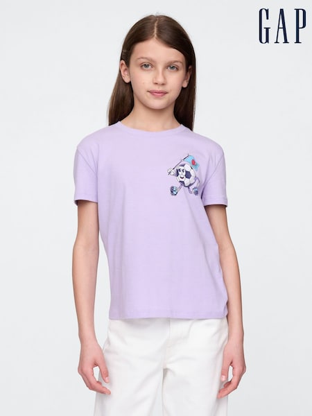Purple - Gap Short Sleeve Crew Neck Graphic T-Shirt (4-13yrs) (H20831) | 14 €