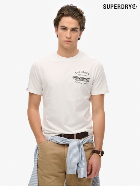 Superdry White Copper Label Relaxed 100% Cotton T-Shirt (H20894) | €43