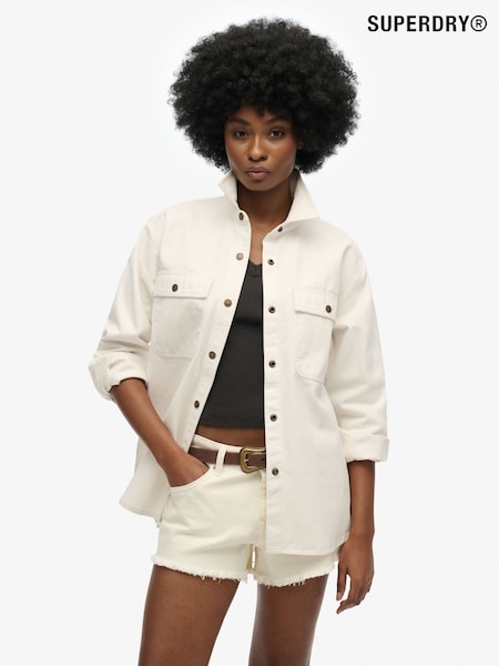 Superdry White Workwear 100% Cotton Overshirt (H20900) | €99