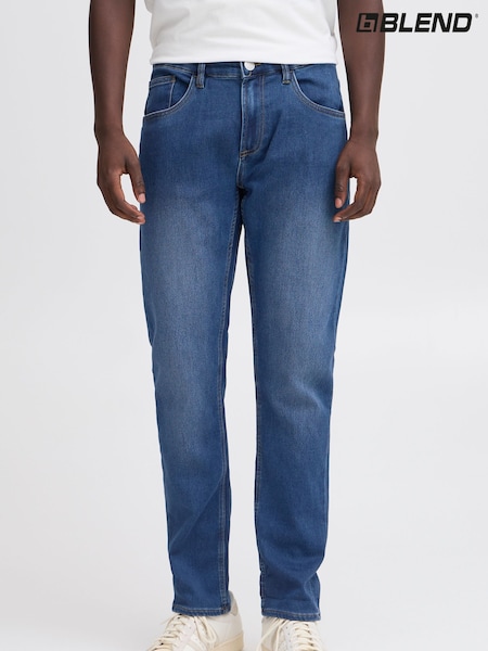 Albastru - Blend Tapered Fit Mid Stretch Jeans (H20971) | 335 LEI