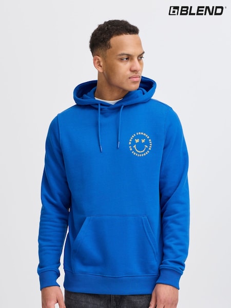 Blend Blue Chest Print Hooded Sweatshirt (H20972) | €42