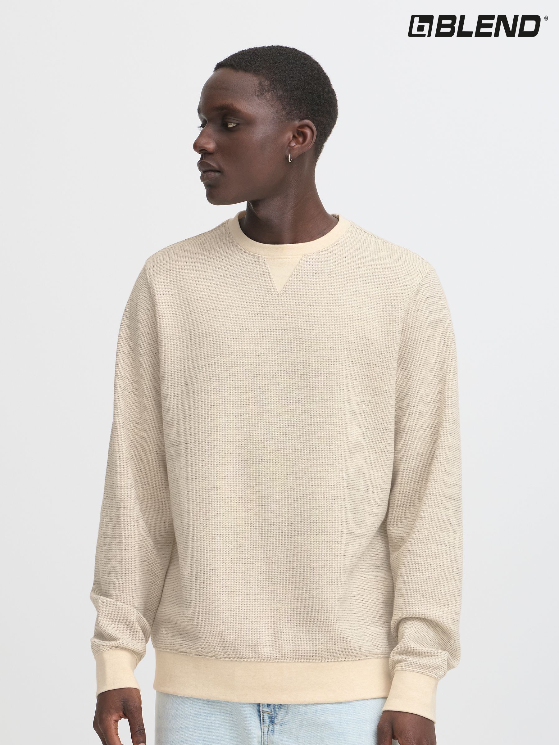 mens cream crew neck sweater