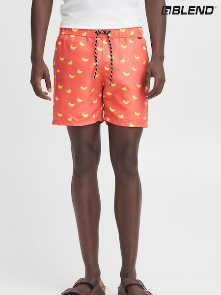 Blend Red Soft Banana Print Swim Shorts (H20977) | SGD 46